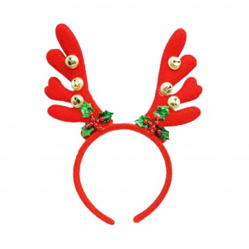 Antler Christmas Head Band with Small Bell